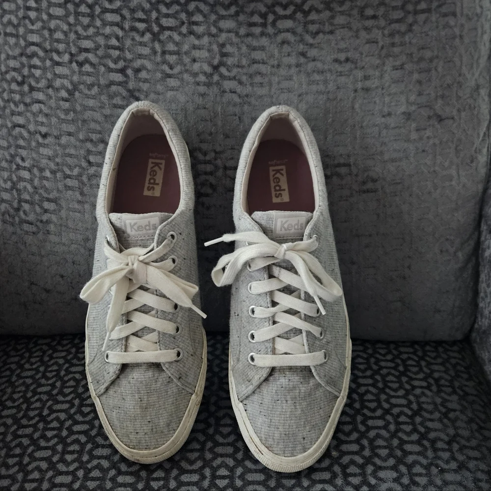 Keds Gray Casual Sneakers Sz 11 W, 9.5 M - Preppy, Streetwear, Unisex